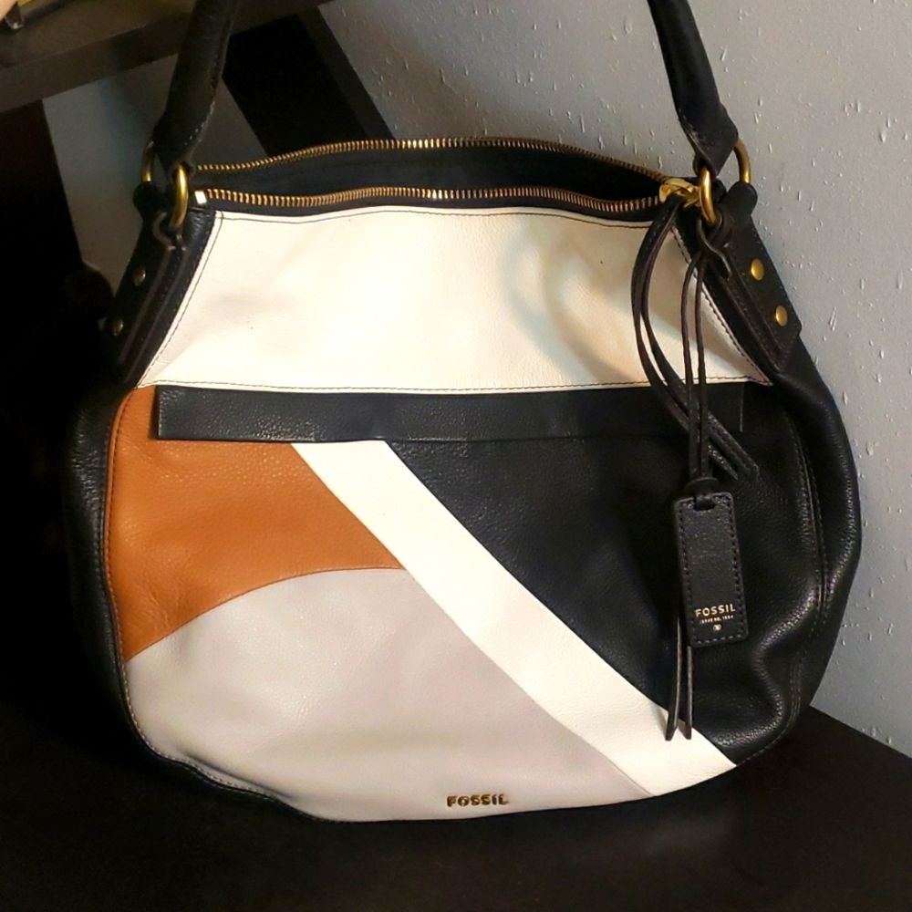 Fossil leather satchel purse